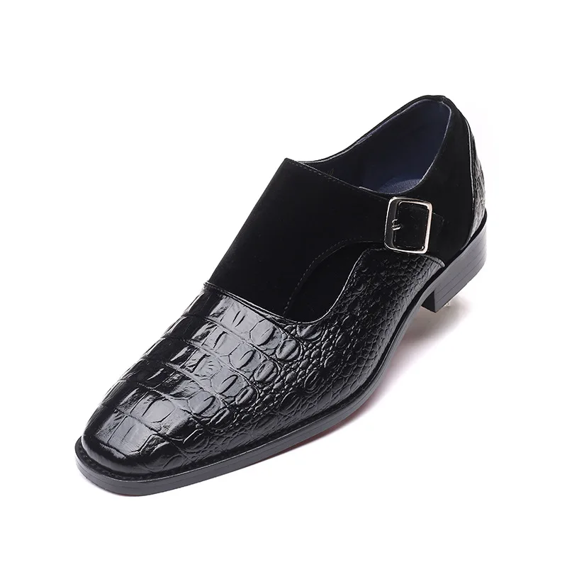 

Luxury Brand PU Leather Fashion Men Business Dress Loafers Pointy Black Shoes Oxford Breathable Formal Wedding Shoes 358