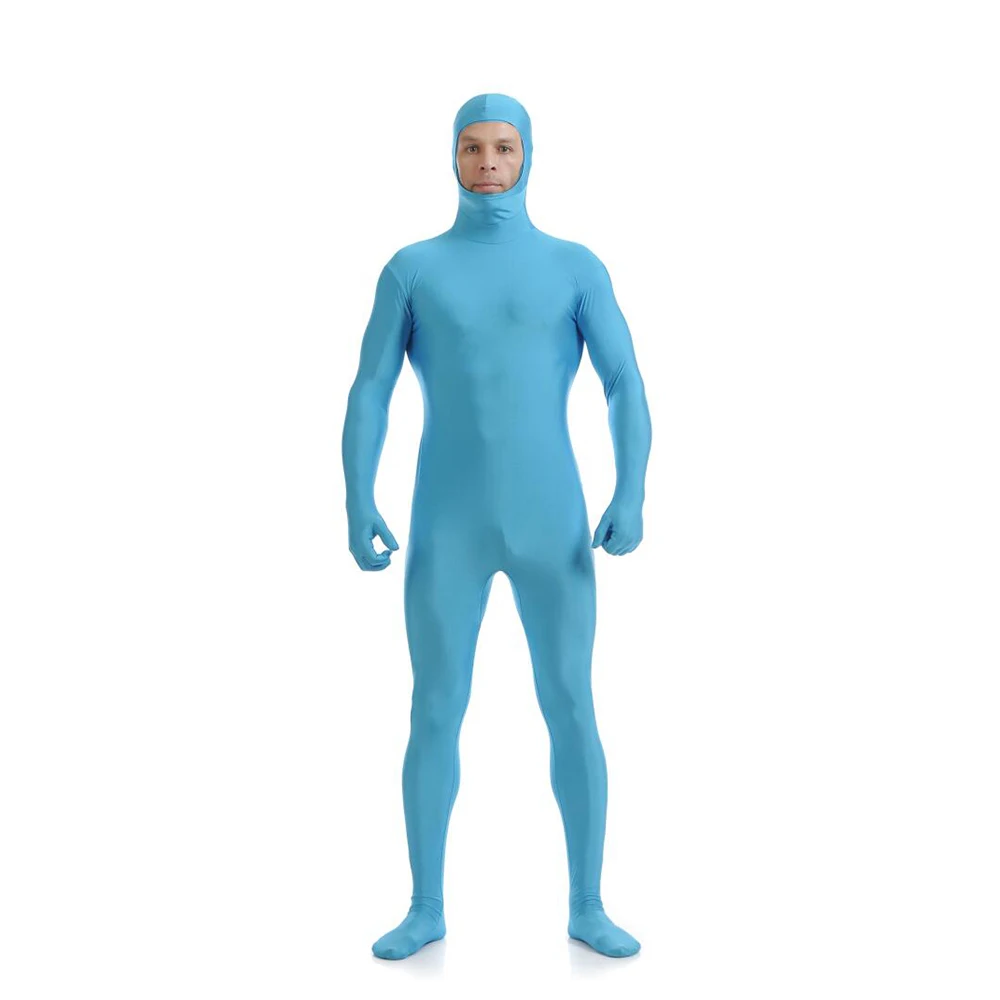 Костюмы зентай костюм с открытым лицом кожи Комбинезон на Хэллоуин взрослый