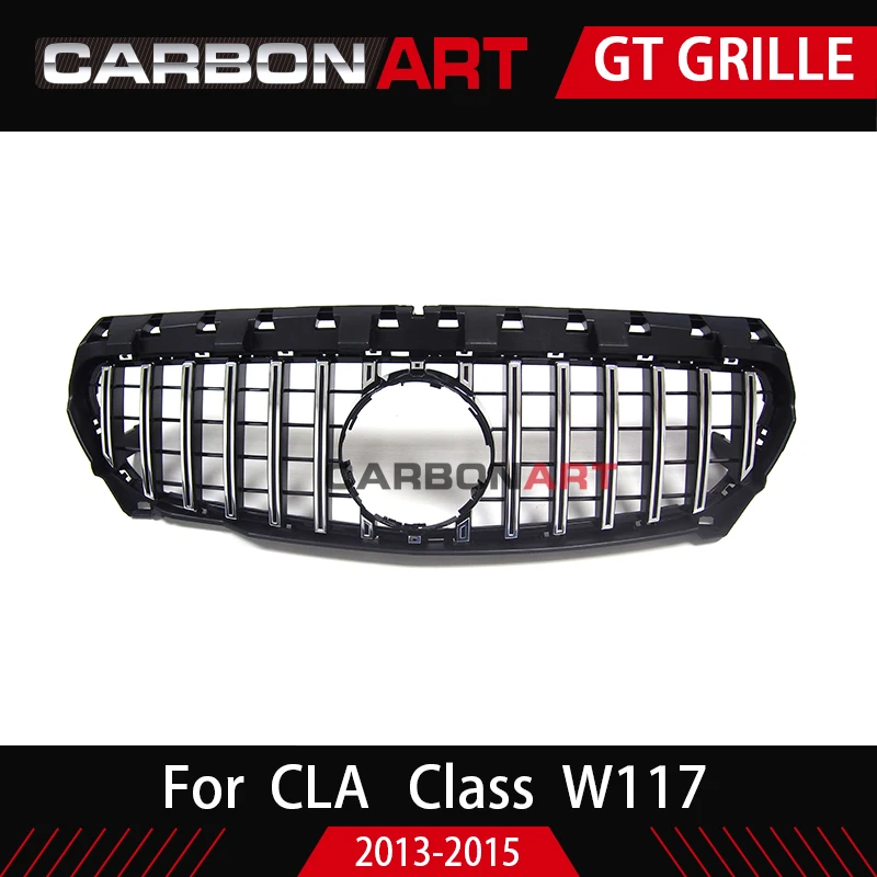 CLA W117 GT стиль решетка для Mercedes передний гриль для CLA класс W117 C117 CLA200 220 CLA260 300 2013 - Цвет: Silver(2013-2015)