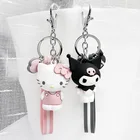 Милый мультяшный брелок Hello Kitty Cinnamoroll Kuromi Melody, подвижная брелок для ключей модели куклы, брелок для ключей