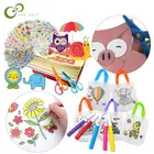 Набор детских игрушек для творчества, складные и режущие игрушки, сделай сам, сумка-граффити, Мультяшные наклейки, творчество, сделай сам, развивающие игрушки для детей GYH