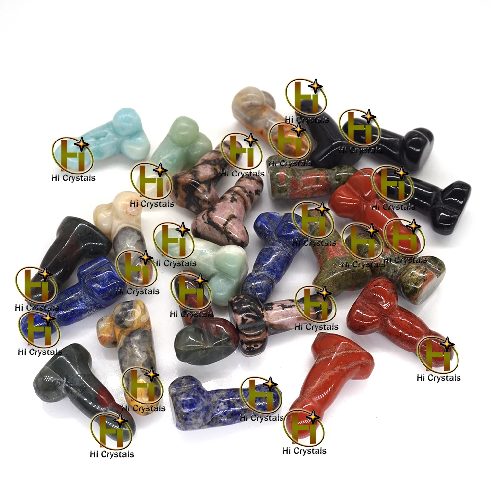 5 шт./лот 1 дюйм мини фигурка пениса натуральные камни резные поделки украшение из