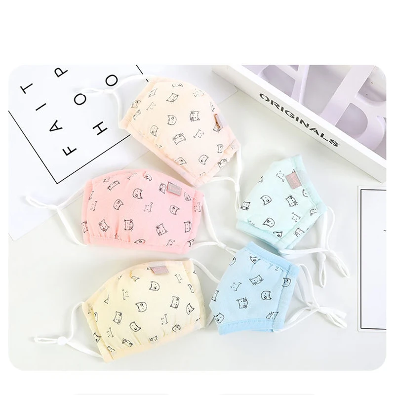 Детская маска для рта Foux из хлопчатобумажной пряжи многоразовая моющаяся милая