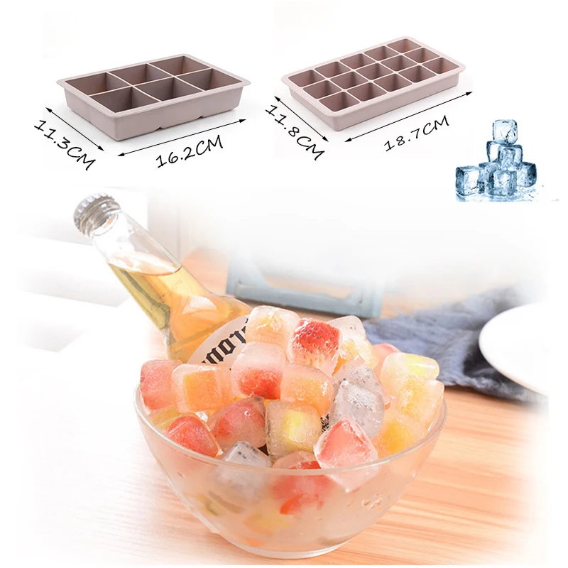 

6 Grids Silicone Ice Cubes Tray Food Grade Ice Cube Maker Large Size DIY Party Bar Ice Cube Moulds Home Kitchen Accessories