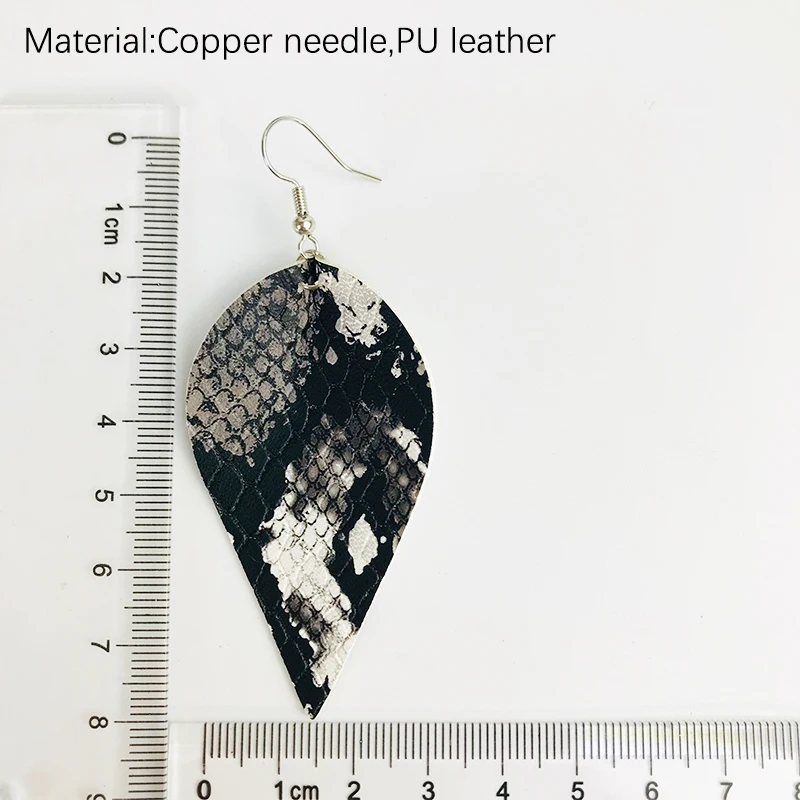 M&ampG 4 Patterns Vintage Art Print PU Leather Earrings Personality Leaf Fashion Jewelry Women Accessories Hot Sale Gift | Украшения и