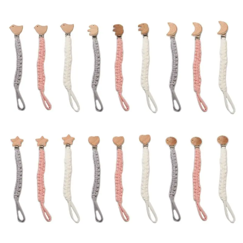 Детская пустышка зажим держатель цепи прорезыватель из буковой древесины