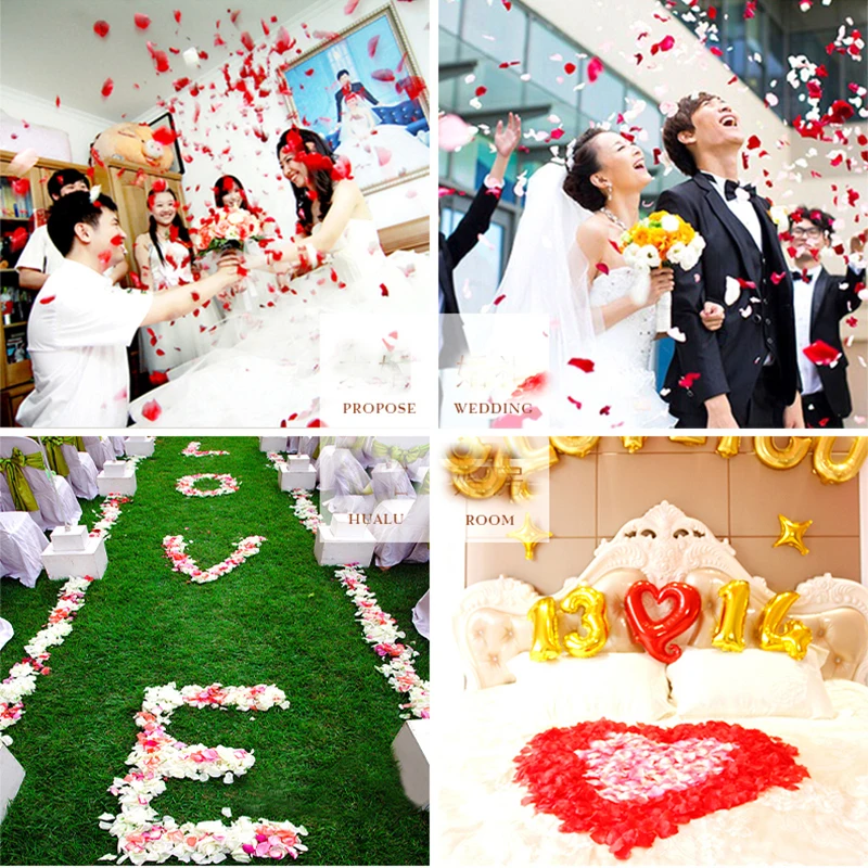 2000 свадебные украшения шелковые лепестки роз вечерние подарок на Новый год