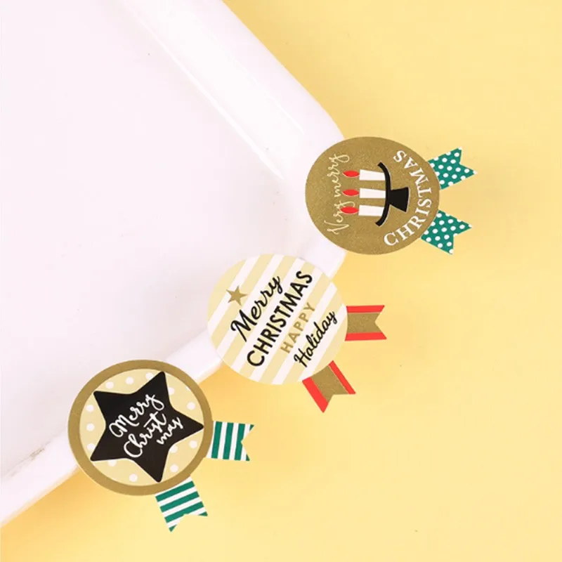 

90Pcs/lot Medal Christmas Sealing Sticker Christmas Gift Box Decoration Stickers Label Round diy