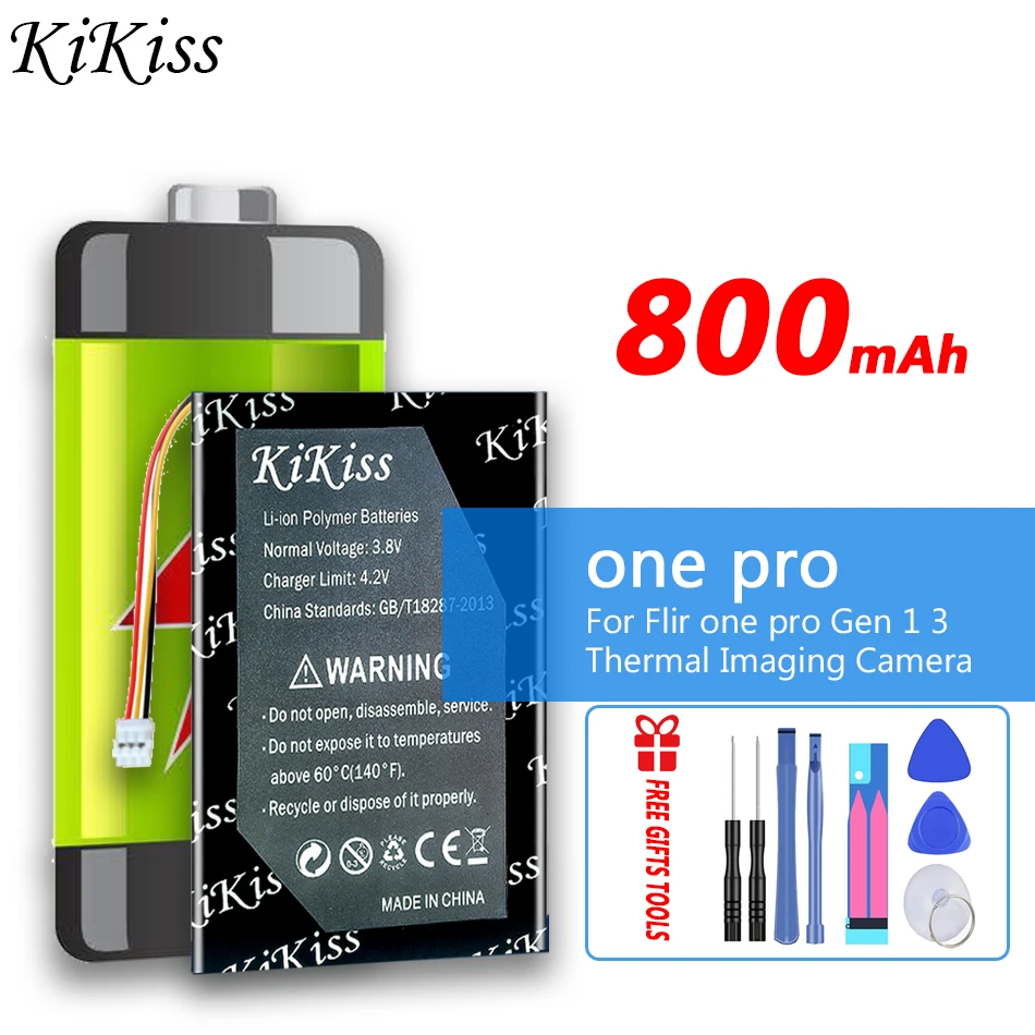 

KiKiss Higher Capacity 800mAh Replacement Battery For Flir one pro Gen 1 3 Thermal Imaging Camera