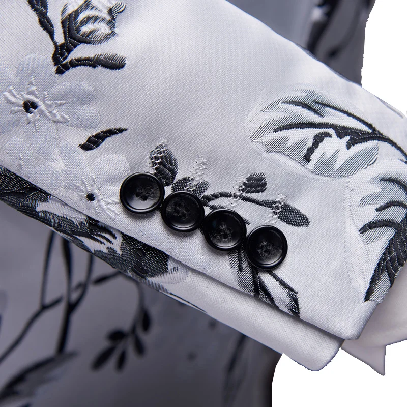 Мужской Блейзер Shenrun Модный облегающий жаккардовый пиджак с цветочным принтом