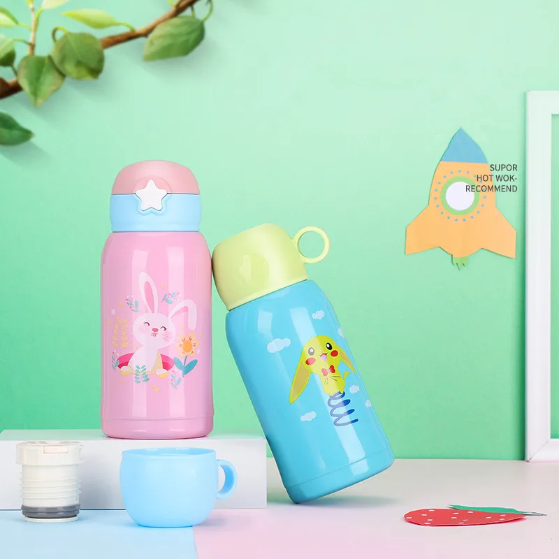 Вакуумная соломенная бутылка из нержавеющей стали 500 мл термосы для воды сумка