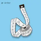 Эмалированная заколка для одежды, измерительная лента, зеленая, розовая, белая, рюкзак, линейка для лацканов, подарок для друзей, женщин и девушек