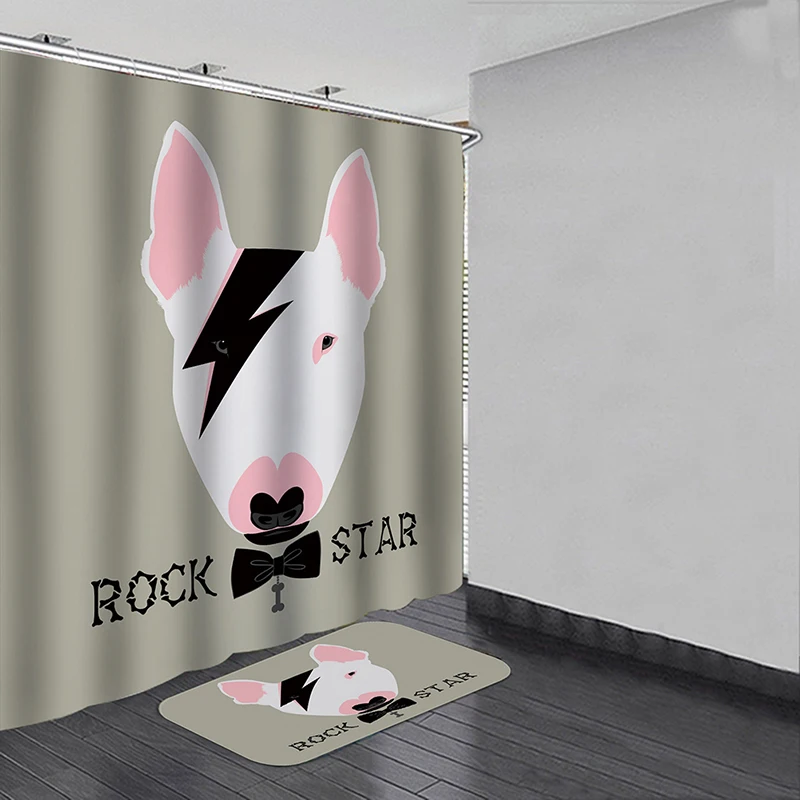 Водонепроницаемая занавеска для ванной комнаты в стиле рок звезд нескользящий