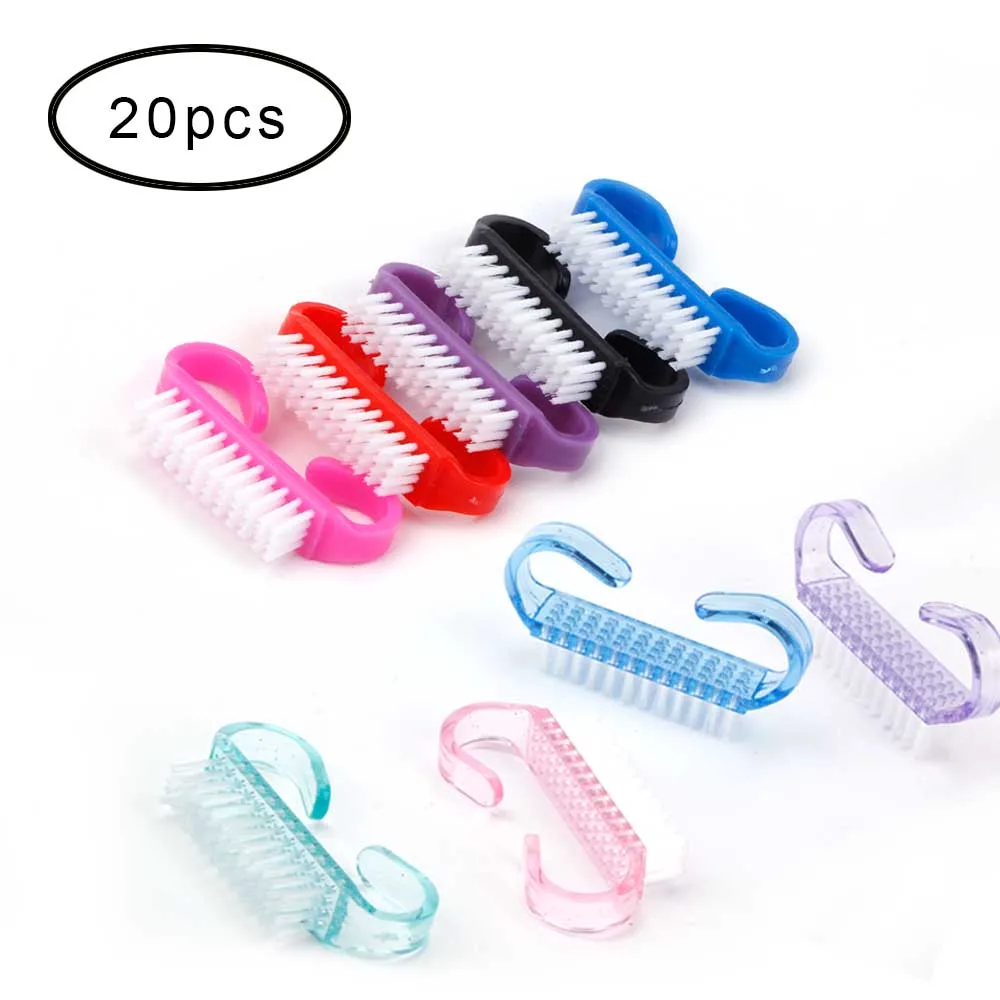 

Nail Cleaning Clean Brush Manicure Pedicure Tools Nail Art Makeup Brushes Handle Gel Remove Dust Clean Care Plastic for Women