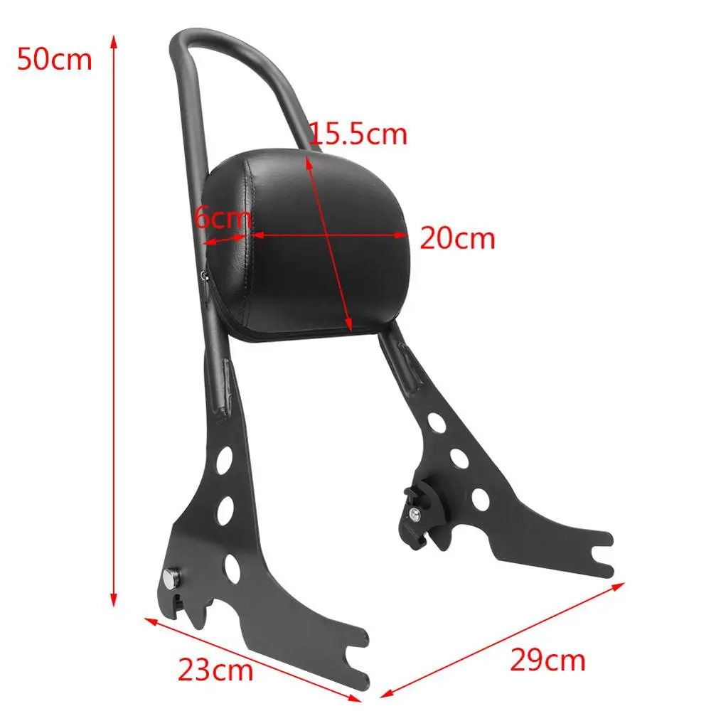 Adjustable Detachable Rear Passenger Backrest Sissy Bar Seat Pad For Harley Sportster XL 883 1200 2004-up | Автомобили и