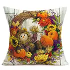 Наволочки для декоративной подушки, тыква, Подсолнух, кленовый лист, пугало, венок