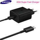Оригинальное сверхбыстрое зарядное устройство Samsung S21 Note 20, 45 Вт, адаптер для быстрой зарядки с USB C на Type C, кабель для Galaxy S20 Note 10 Plus