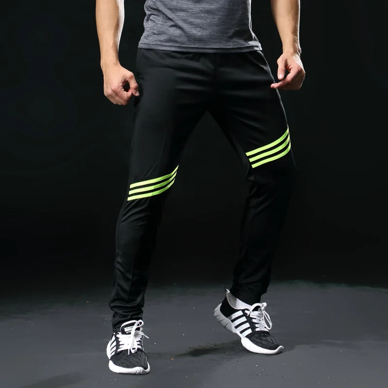 Для мужчин Футбол штаны Тонкий футбольные брюки для бега Спортивная карманные