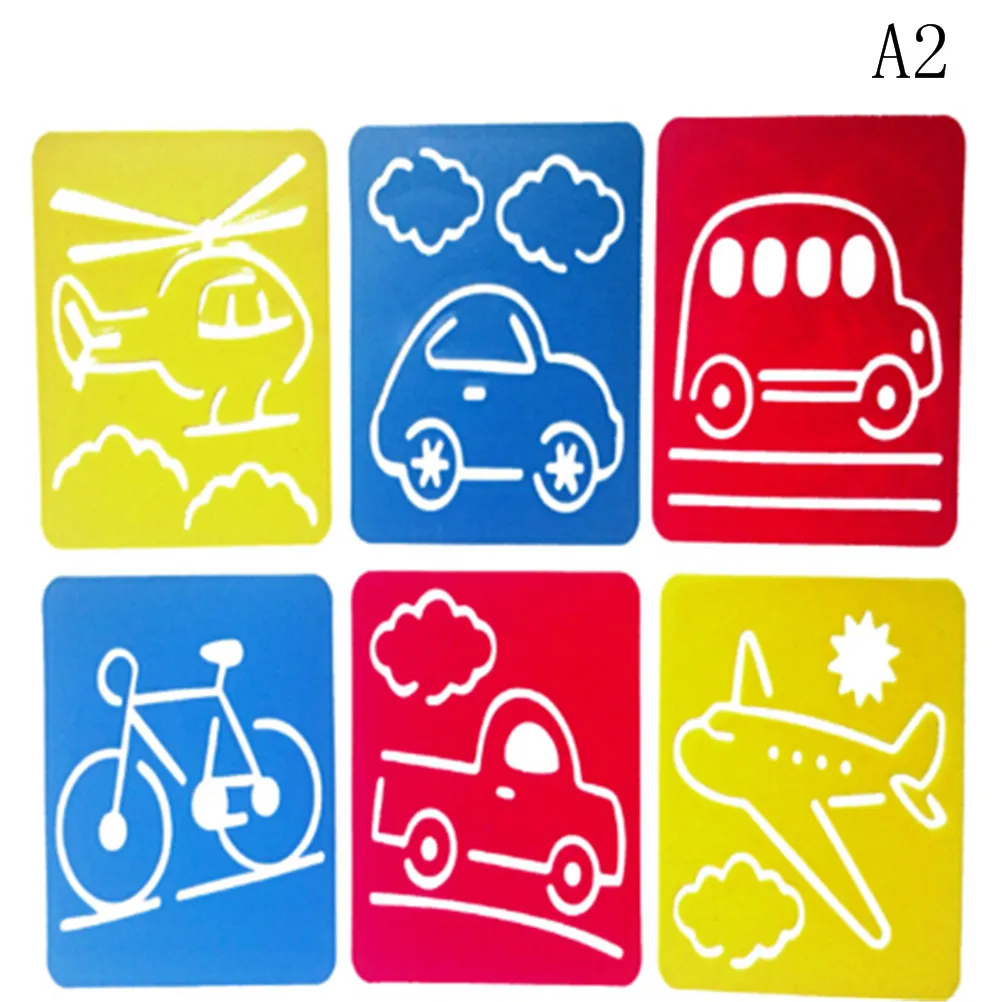 6 шт. Детские мульти-формы пластиковые линейки рисунок шаблон трафарет дети Дети