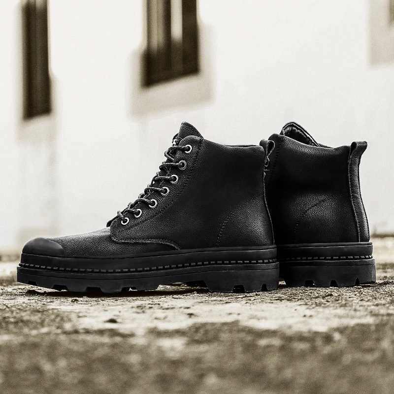 

Men Casual Flat Shoes Black Sneakers Mens Hightop Shoes High Top Men Casual Men's Sneaker Man Shoe Zapatillas Negras Leisure