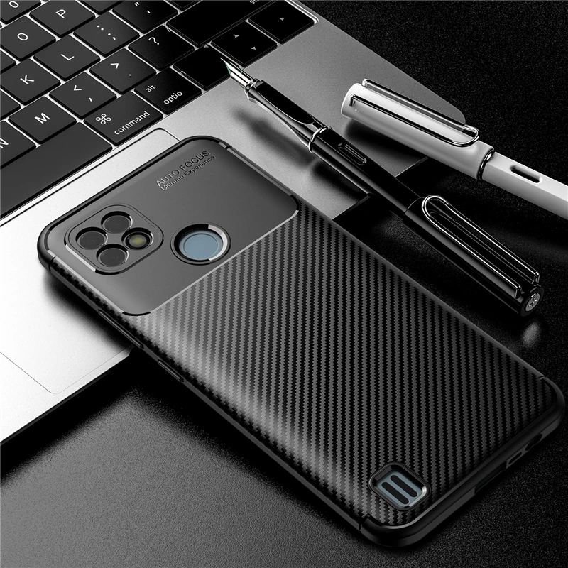 for oppo realme c21 case bumper anti knock silicon carbon fiber back cover for oppo realme c21 case for realme c21 c 21 6 5 inch free global shipping