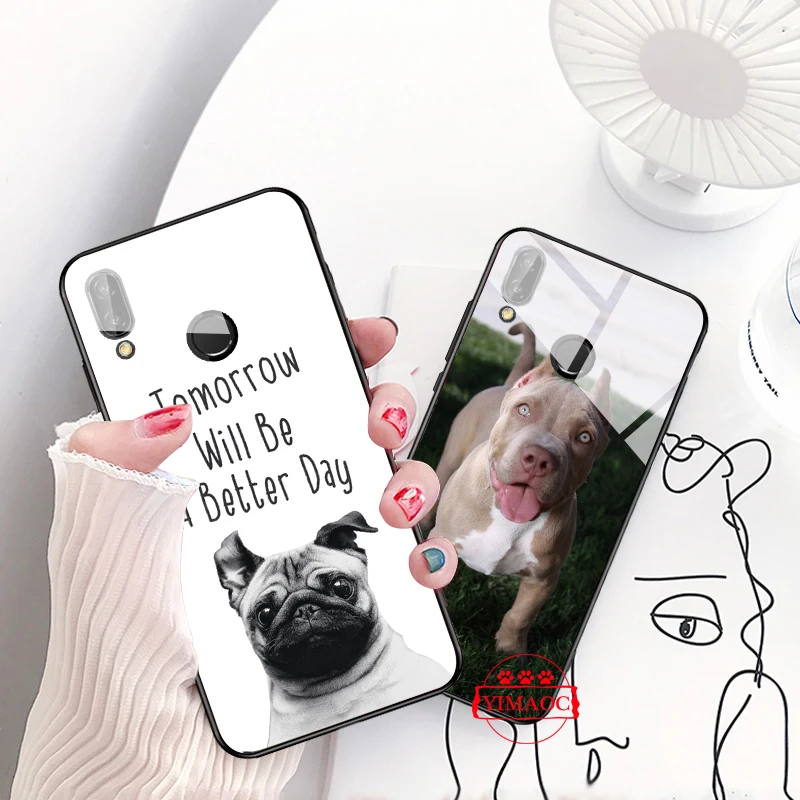 YIMAOC питбуль Стекло чехол для Huawei P10 Lite P20 Pro P30 P Smart honor 7A 8X9 10 Y6 Коврики 20 |
