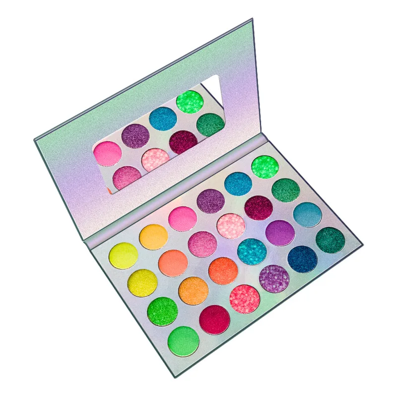 Aurora Glow Eyeshadow Palette Stage Clubbing Neon Makeup Kit in Blacklight UV the Dark Fluorescent Eye Shadows |