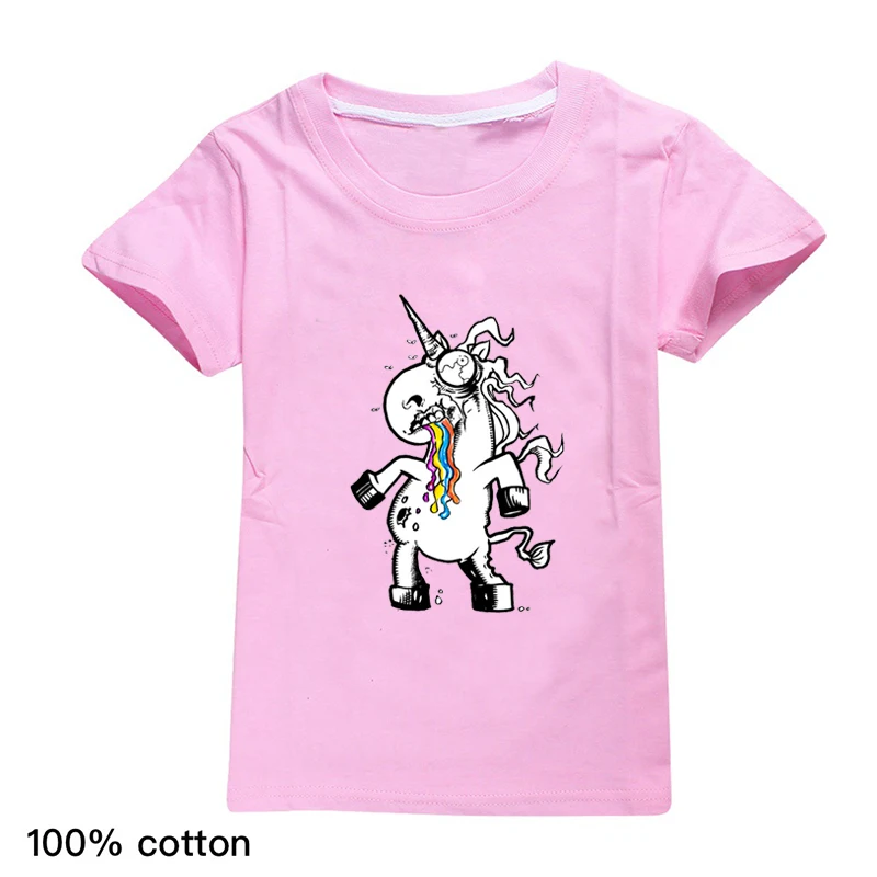 

2020 Kids Birthday Tshirt Funny Zombies Unicorn T-Shirt Boys Baby Cartoon Short Sleeve Novelty Children Clothes Tee Camisetas