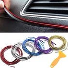 Декоративные полоски для салона автомобиля, 5 м, съемный зазор, уплотнение для приборной панели, кромка двери, Молдинг
