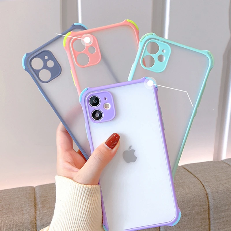 

Phone Case For Samsung Galaxy A10 A91 A10S A11 A20S A21 A21S A20 A30 A50 A30S A50S A51 4G Four-Corner Bumpet Transparent Cover