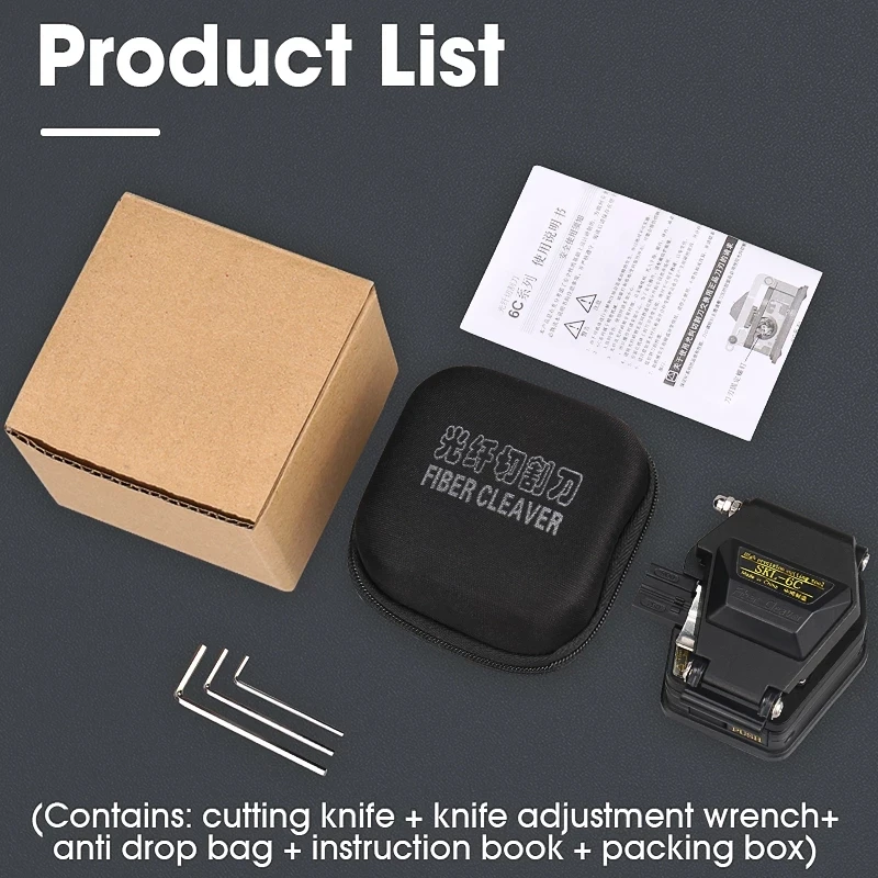 New Fiber Cleaver SKL-6C Cable Cutting Knife FTTH Fiber Optic Knife Tools Cutter High Precision Fiber Cleavers 16 Surface Blade
