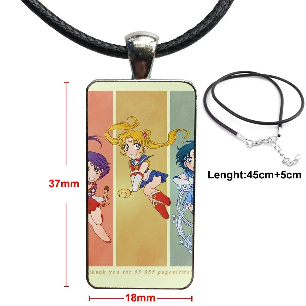 For Schoolgirl Maxi Necklace Fashion Long Chain With Rectangle Jewelry Cute Sailor Moon Girls Flexibles | Украшения и аксессуары