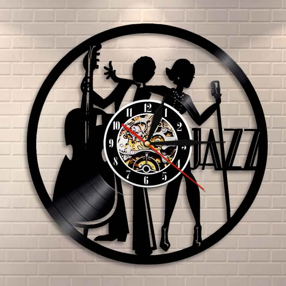 Винтажные настенные часы Jazz Band для выступлений певиц настенное искусство декор