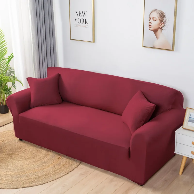 

2021 1pc Solid Color Sofa Covers For Living Room Elastic Corner Couch Cover Slipcovers L Buy 1/2/3/4 Seat Protector 2pcs Shape