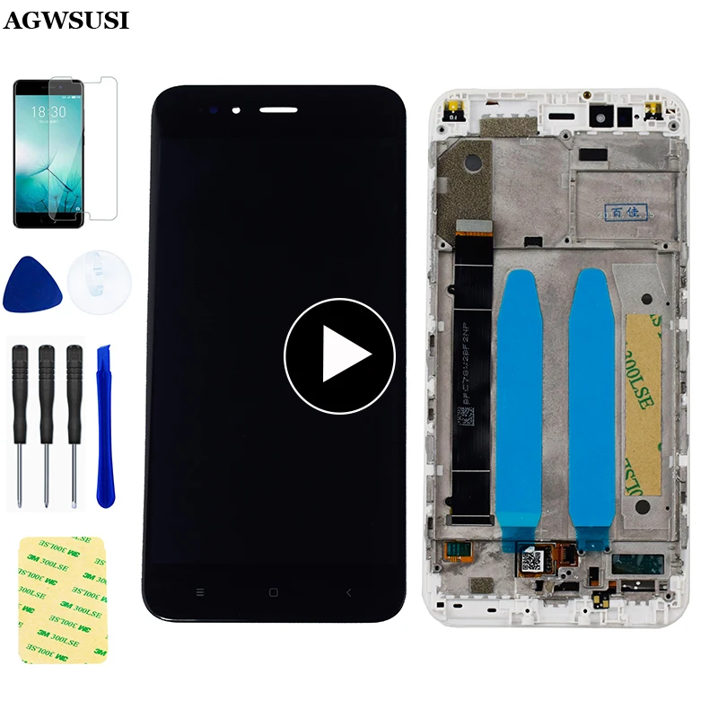 Для Xiaomi mi A1 mi A1 mi 5X mi 5X сенсорный экран дигитайзер стеклянная Сенсорная панель+ ЖК-дисплей экран монитор модуль в сборе+ рамка