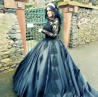 long black lace quinceanera dresses for 15 year ball gown full sleeve sexy illusion corset formal lady prom party dress