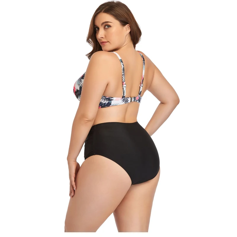 

2021 New Plus Size 6XL Swimwear Bikini For Fat Women Women Floral Bikini Set Ladies High Waist Swimsuit Bathing Beachwear