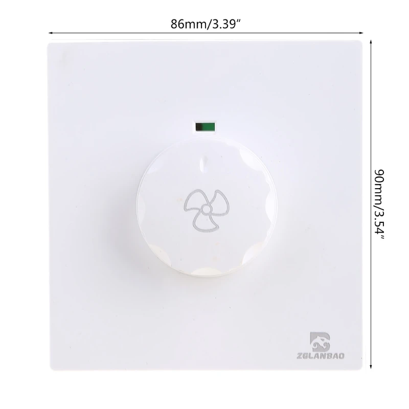 

86 Type Ceiling Fan Adjustment Stepless Speed Controller Wall Dimmer Switch 220V 10A