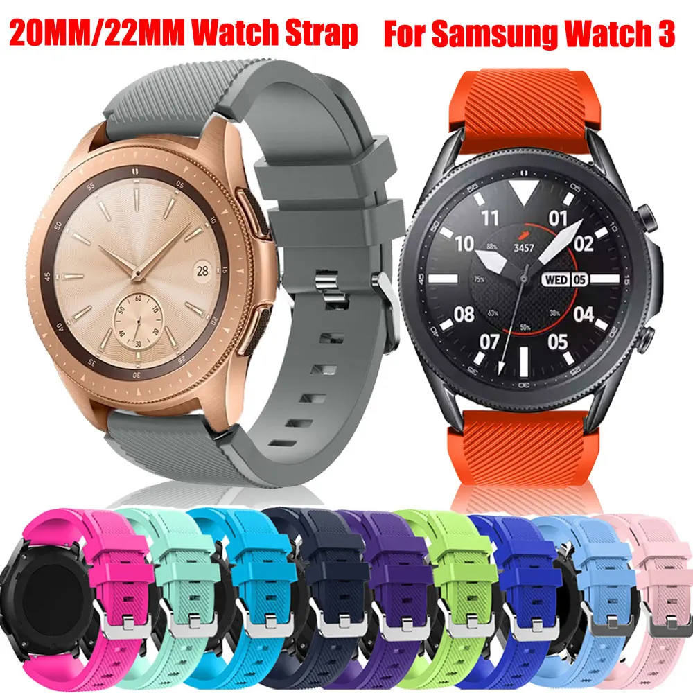 

Ремешок силиконовый для Samsung Galaxy Watch 3/46/42/Active2 40 44 Gear S3 Frontier/S2, браслет для Huawei GT/2/2e/GT2 Pro/3, 20/22 мм
