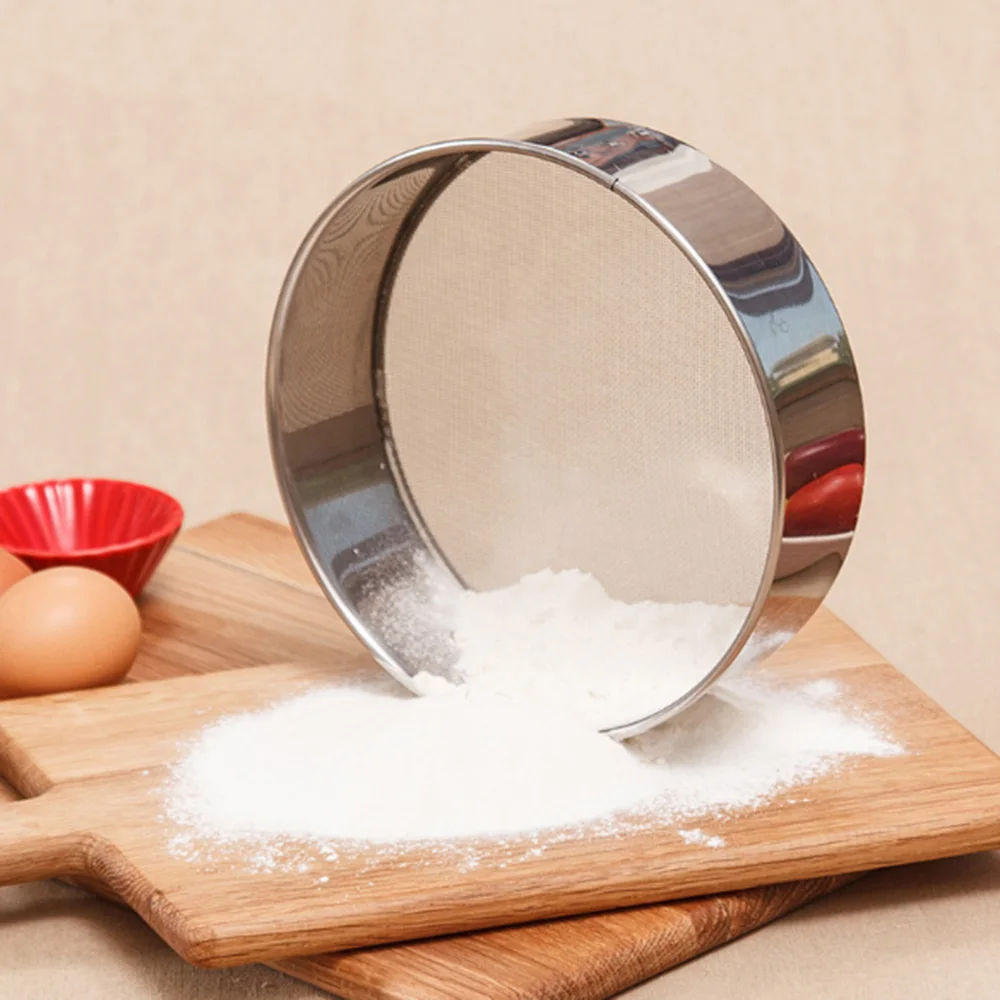 

1PC Hot Selling and Practical Stainless Steel Flour Sieve Kitchen Fine Mesh Oil Strainer Sifter Sugar Filter