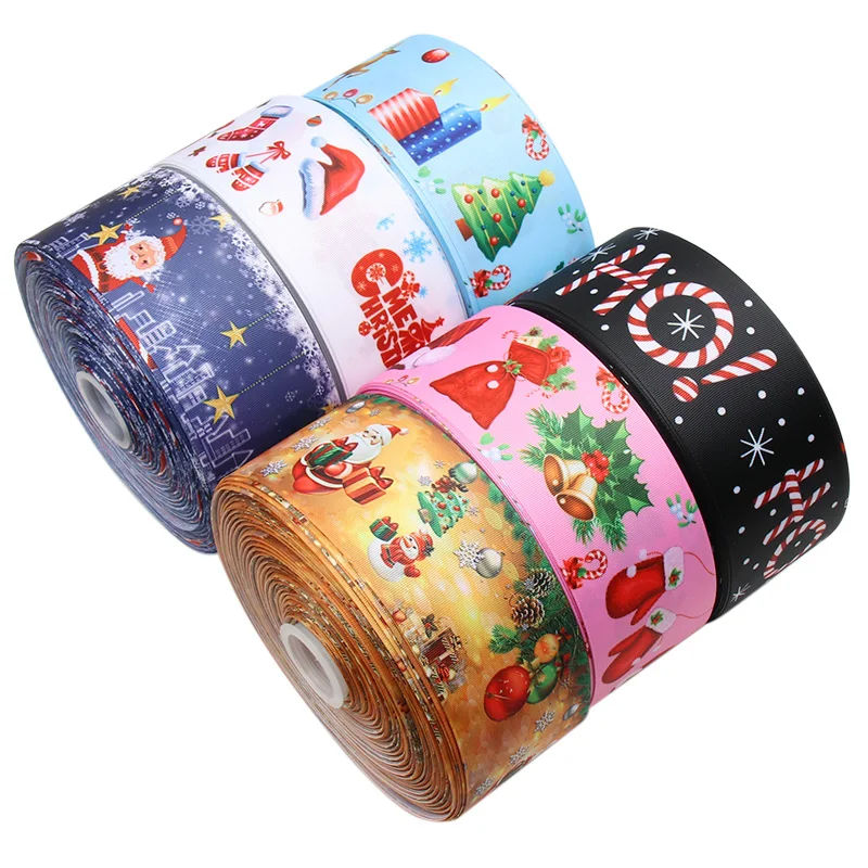 

IBOWS 2Y 75mm Grosgrain Ribbon Merry Christmas Ribbon DIY Hairbows Accessories Materials Festival Party Decoration Gift Package