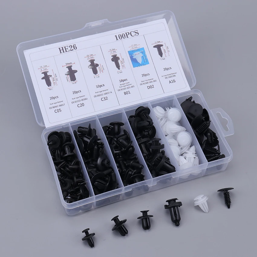 

100 шт., автомобильные крепежные зажимы