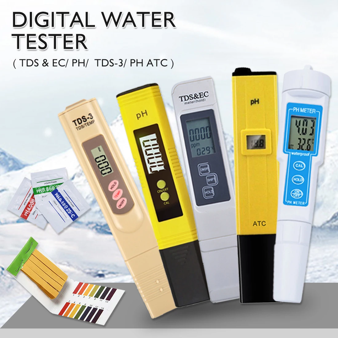 Профессиональный измеритель PH тестер качества воды TDS/PH/EC Тестер температуры