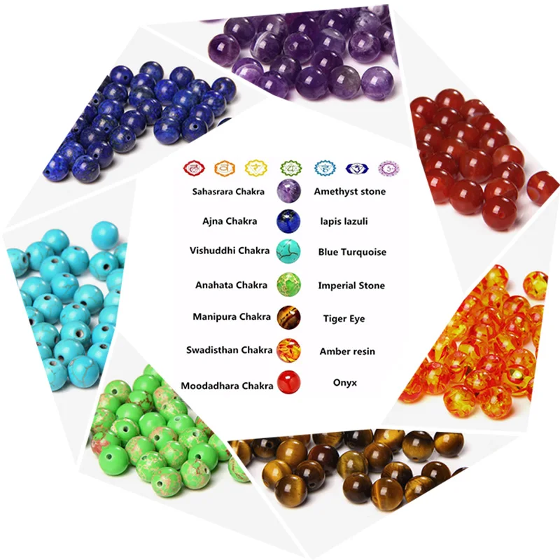 Бусины круглые из агата бирюзы 8 мм 7 чакр натуральные лечебные камни | Украшения и