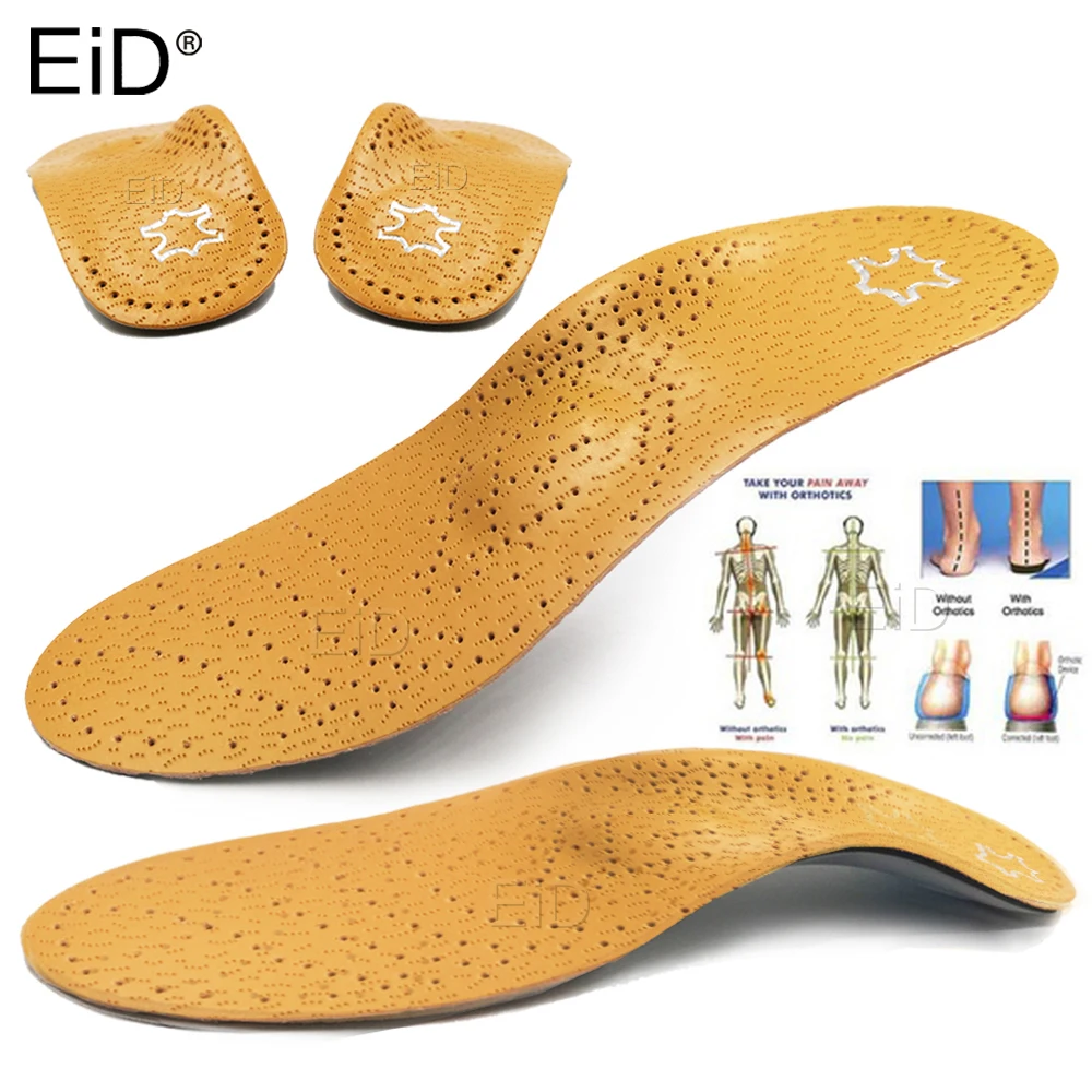 

Premium Leather Orthotic Gel 3D High Arch Support Insoles Gel Pad Flat Feet For Women Men orthopedic Children O/X Leg corrected