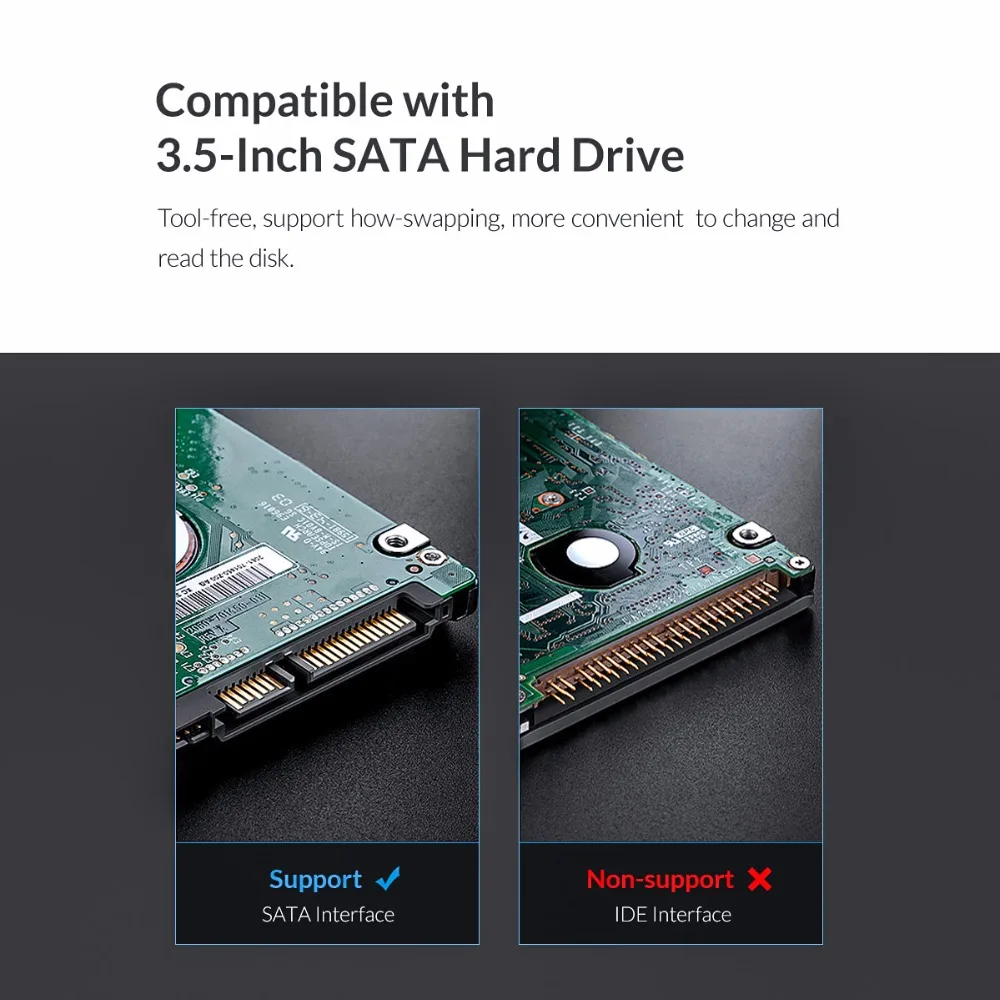 ORICO CD-ROM место HDD мобильный стеллаж внутренний 3,5 дюймов HDD Конвертор корпус 3,5 дюймов HDD рамка мобильный стеллаж инструмент бесплатно