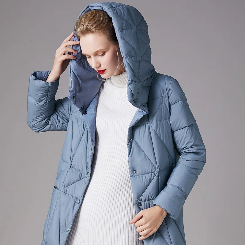 More than 350g 90% white duck down content thicked coat women Slim Skinny graceful beauty jackets hooded 199023 | Женская одежда