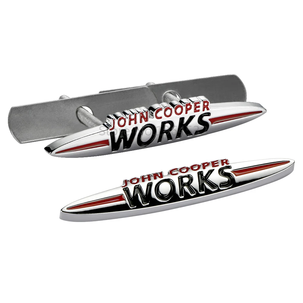 

3D Metal John Works Front Grille Emblem Badge JCW Logo Car Stickers Decal Accessories For Mini Cooper R50 R52 R57 R58 R6 F55 F56