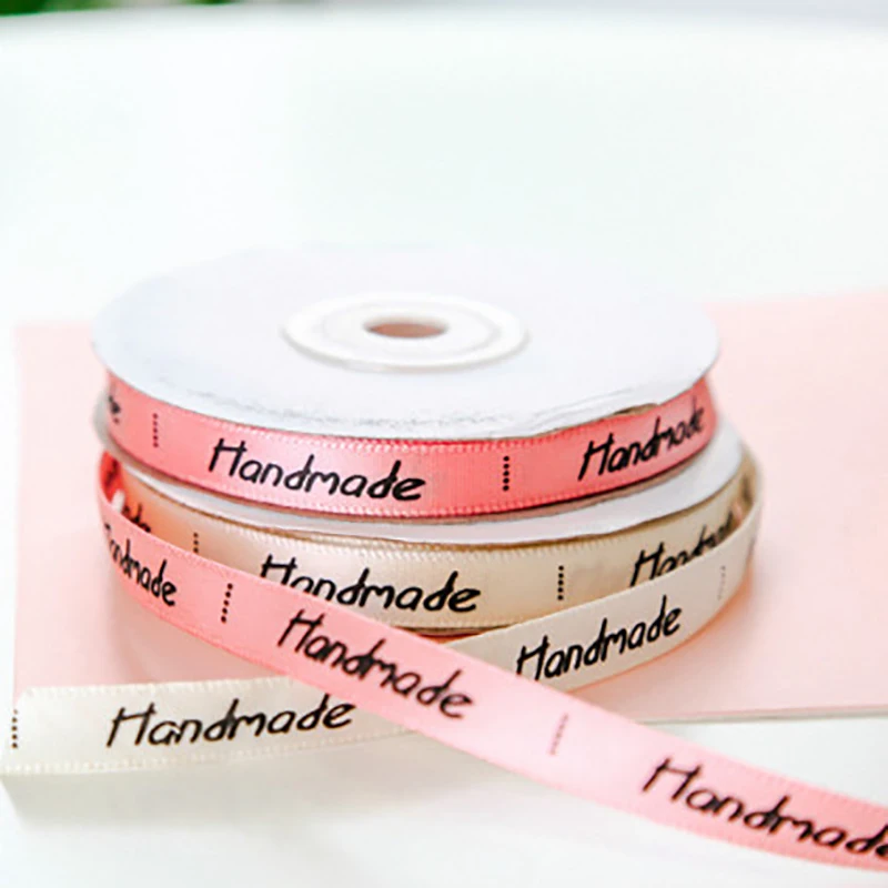 

''Handmade'' Printed Polyester Ribbon for Wedding Party Gifts Wrapping Ribbons