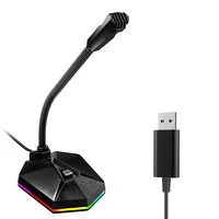 noise reduction computer gaming microphone capacitive microphone with rgb light effect usb for gaming streaming pc phone table